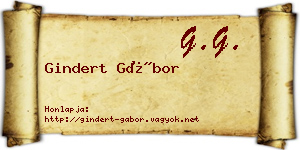 Gindert Gábor névjegykártya